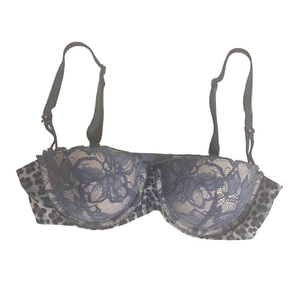 Victoria's Secret Lace Leopard Print Padded Balconet‎ Convertible Bra Size 34B - Picture 1 of 10